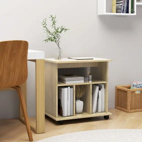 Bestseller Szafka na kółkach, dąb sonoma, 60x45x60cm, płyta wiórowa Lumarko! - Hurtownia wielobranżowa Lumarko