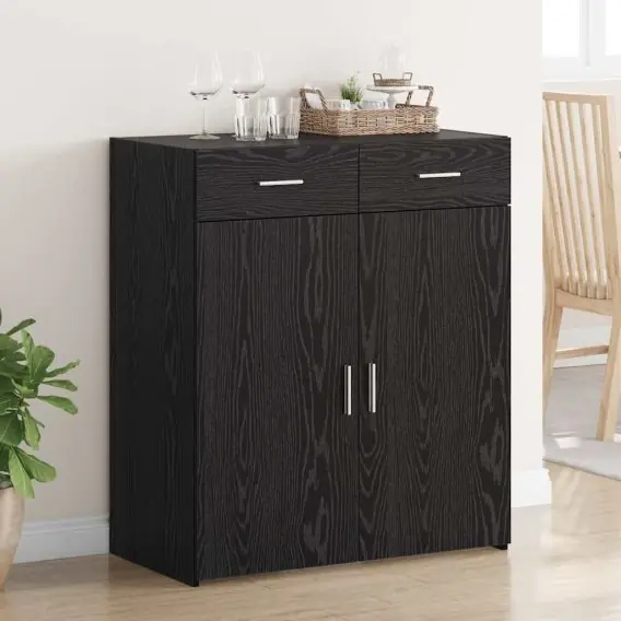 Wybór klientów Szafka na przechowywanie Czarna dębowa 80x42.5x93.5 cm Lumarko! - Hurtownia wielobranżowa Lumarko