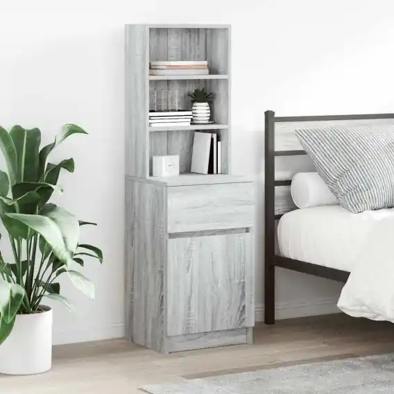 Szafka nocna Szara Sonoma 39x35x125 cm Drewno klejone Lumarko! - Hurtownia wielobranżowa Lumarko Nowość
