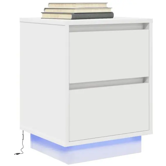 Szafka nocna z oświetleniem LED Biała 38x34x50 cm Lumarko! Lumarko! - Hurtownia wielobranżowa Lumarko Wyprzedaż