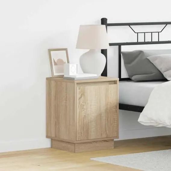 Szafka nocna z oświetleniem LED Sonoma Oak 39x34,5x50 cm Lumarko! - Hurtownia wielobranżowa Lumarko Do wyczerpania zapasów