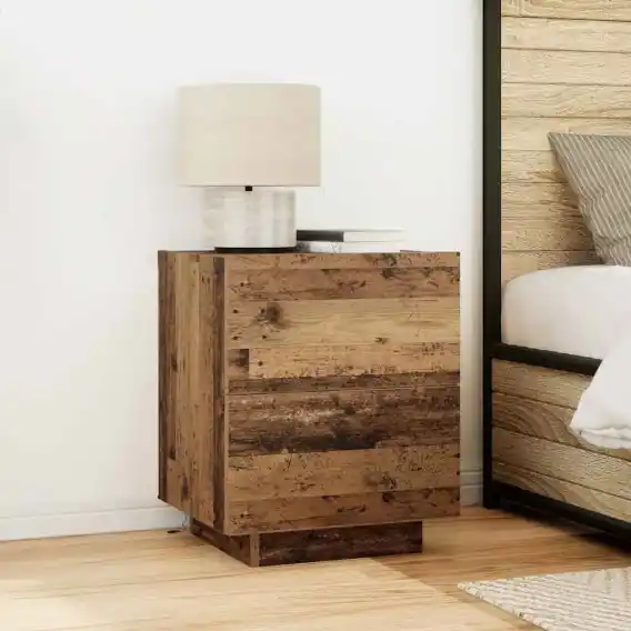 Szafka nocna z oświetleniem LED Stare drewno 45x40x55 cm Lumarko! - Hurtownia wielobranżowa Lumarko Okazja
