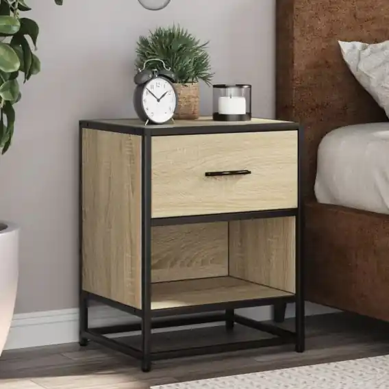 Wyjątkowa oferta Szafka nocna, dąb sonoma, 40x31x50 cm, materiał drewnopochodny Lumarko! - Hurtownia wielobranżowa Lumarko