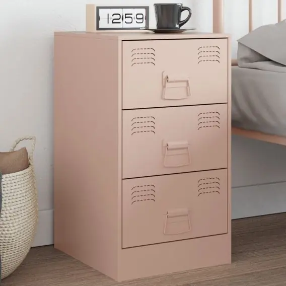 Szafka nocna, różowa, 34,5x39x62 cm, stal Lumarko! - Hurtownia wielobranżowa Lumarko Promocja