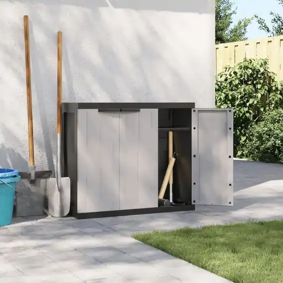 Wybór klientów Szafka ogrodowa, szaro-czarna, 97x37x85 cm, PP Lumarko! - Hurtownia wielobranżowa Lumarko