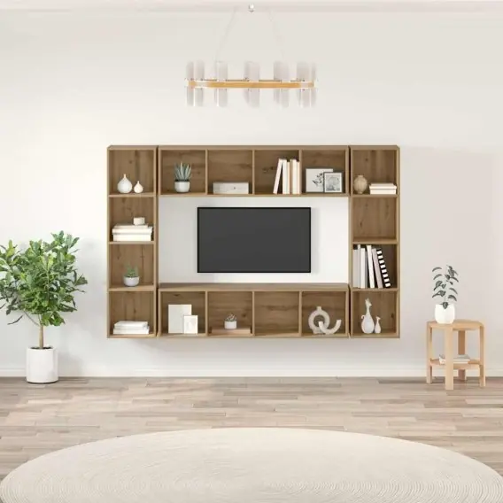 Darmowy zwrot Szafka pod telewizor 4 pcs Brązowy 37 x 37 x 142.5 cm Lumarko! - Hurtownia wielobranżowa Lumarko
