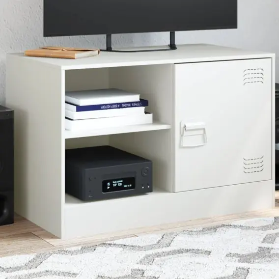 Szafka pod telewizor, biała, 67x39x44 cm, stalowa Lumarko! - Hurtownia wielobranżowa Lumarko Rabat