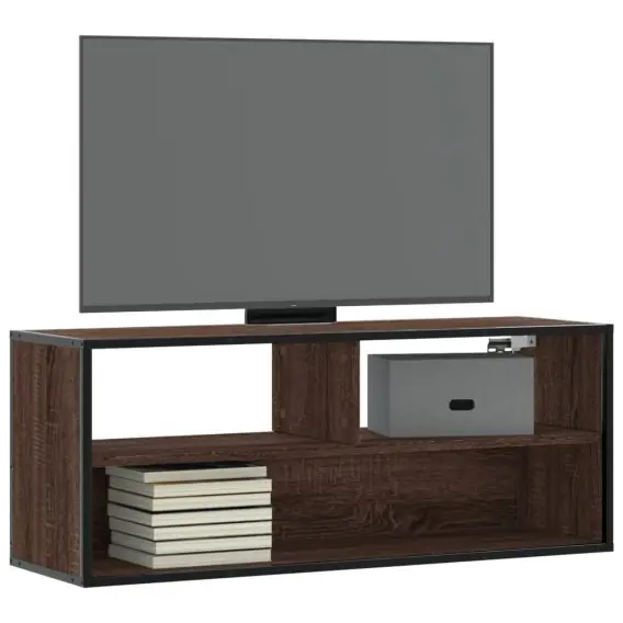 Ekspresowa dostawa Szafka pod telewizor, brązowy dąb, 100x31x39,5 cm Lumarko! - Hurtownia wielobranżowa Lumarko