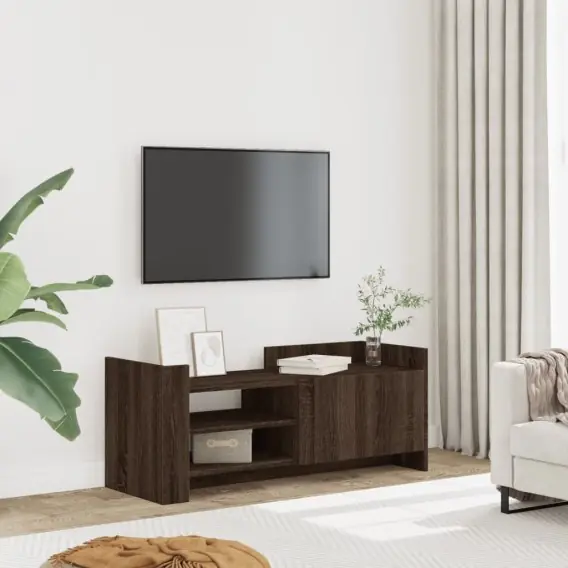 Ostatnie sztuki Szafka pod telewizor, brązowy dąb, 100x35x40 cm Lumarko! - Hurtownia wielobranżowa Lumarko