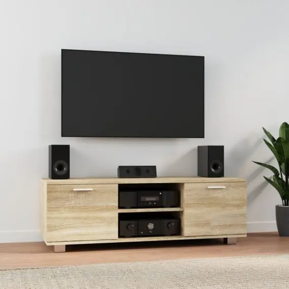 Szafka pod telewizor, dąb sonoma, 120x40,5x35 cm Lumarko! - Hurtownia wielobranżowa Lumarko Wybór klientów