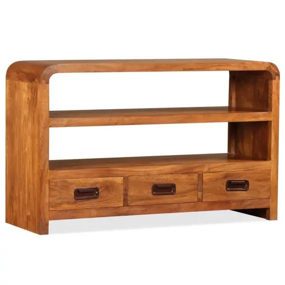Nowy Szafka pod telewizor, lite drewno akacjowe, 90x30x55 cm Lumarko! - Hurtownia wielobranżowa Lumarko