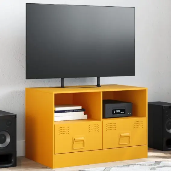 Szafka pod telewizor, musztardowa, 67x39x44 cm, stalowa Lumarko! - Hurtownia wielobranżowa Lumarko Obniżka ceny