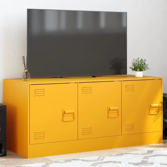 Szafka pod telewizor, musztardowa, 99x39x44 cm, stalowa Lumarko! - Hurtownia wielobranżowa Lumarko Wyprzedaż
