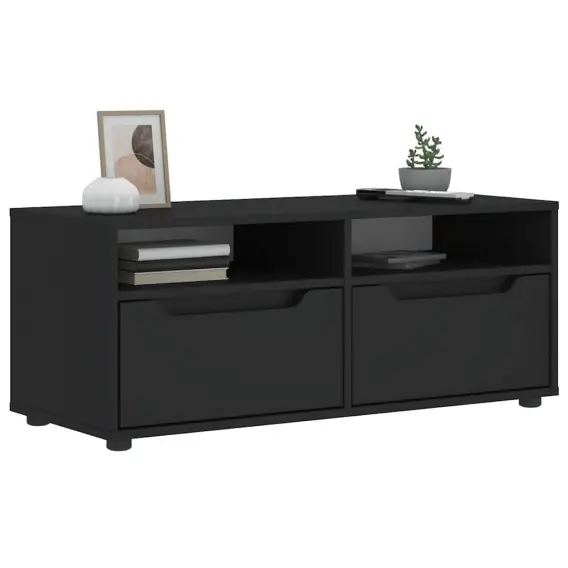 Dodaj do koszyka Szafka pod TV "VISNES" Czarna 100x40x38 cm Drewno klejone Lumarko! Lumarko! - Hurtownia wielobranżowa Lumarko