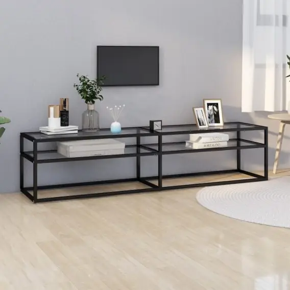 Nie przegap Szafka pod TV, przezroczysta, 180x40x40,5 cm, hartowane szkło Lumarko! - Hurtownia wielobranżowa Lumarko