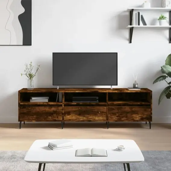 Szafka pod TV, przydymiony dąb, 150x30x44,5 cm Lumarko! - Hurtownia wielobranżowa Lumarko Cena promocyjna