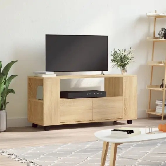 Super okazja Szafka pod TV, dąb sonoma, 102x34,5x43, materiał drewnopochodny Lumarko! - Hurtownia wielobranżowa Lumarko