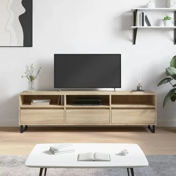 Obniżka ceny Szafka pod TV, dąb sonoma, 150x30x44,5 cm Lumarko! - Hurtownia wielobranżowa Lumarko