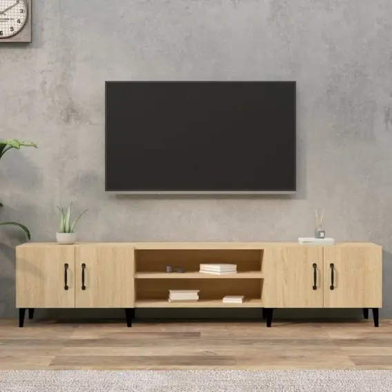 Tylko dziś Szafka pod TV, dąb sonoma, 180x31,5x40 cm Lumarko! - Hurtownia wielobranżowa Lumarko