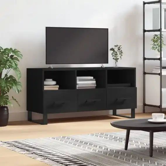 Tani Szafka pod TV, czarna, 102x36x50 cm, materiał drewnopochodny Lumarko! - Hurtownia wielobranżowa Lumarko