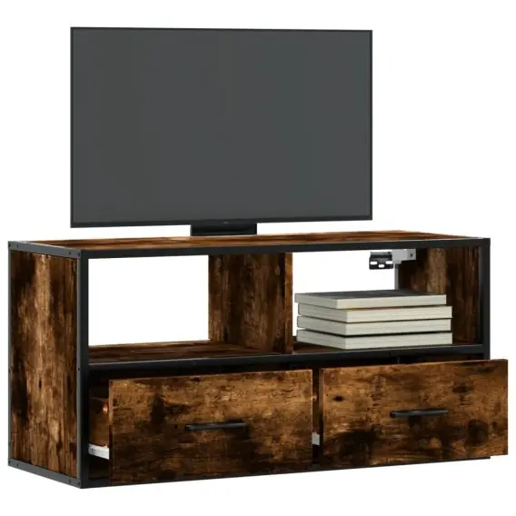 Szybka dostawa Szafka pod telewizor, przydymiony dąb, 80x31x39,5 cm Lumarko! - Hurtownia wielobranżowa Lumarko