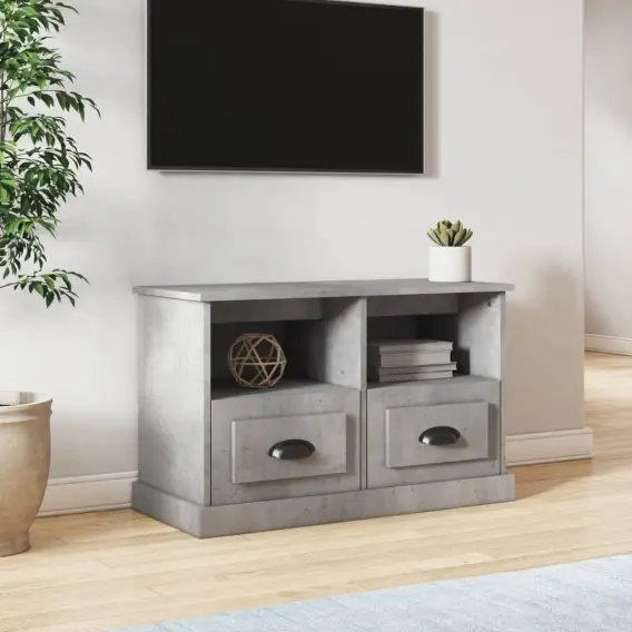 Promocja Szafka pod TV, szary beton, 80x35x50cm, materiał drewnopochodny Lumarko! - Hurtownia wielobranżowa Lumarko