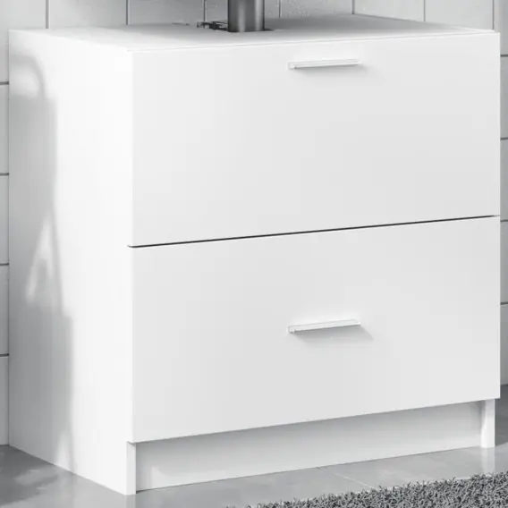 Szafka pod umywalkę, biała 59x37x59 cm, materiał drewnopochodny Lumarko! - Hurtownia wielobranżowa Lumarko Cena promocyjna