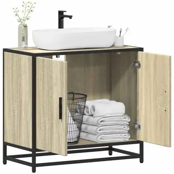 Sprawdź teraz Szafka pod umywalkę, dąb sonoma, 65x33x60 cm Lumarko! - Hurtownia wielobranżowa Lumarko