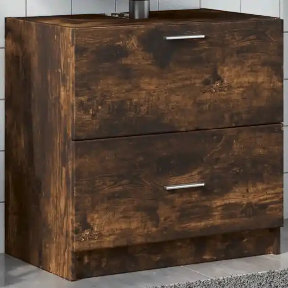 Ograniczona ilość Szafka pod umywalkę, przydymiony dąb, 59x37x59 cm Lumarko! - Hurtownia wielobranżowa Lumarko