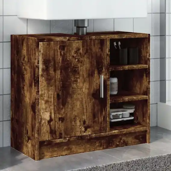Ograniczona ilość Szafka pod umywalkę, przydymiony dąb, 63x29x55 cm Lumarko! - Hurtownia wielobranżowa Lumarko