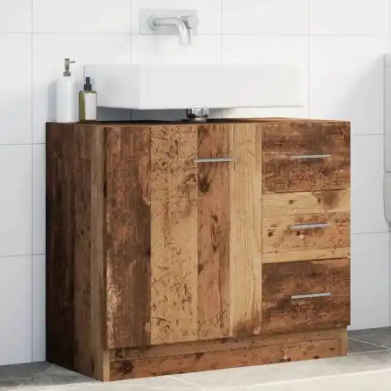 Darmowy zwrot Szafka pod umywalkę, stare drewno, 63x30x54 cm Lumarko! - Hurtownia wielobranżowa Lumarko