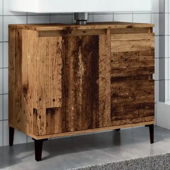 Wysoka jakość Szafka pod umywalkę, stare drewno, 65x33x60 cm Lumarko! - Hurtownia wielobranżowa Lumarko