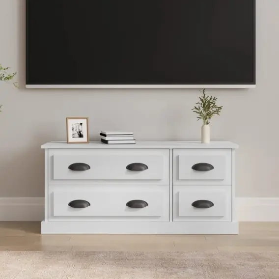 Promocja Szafka pod TV, wysoki połysk, biała, 100x35,5x45 cm Lumarko! - Hurtownia wielobranżowa Lumarko