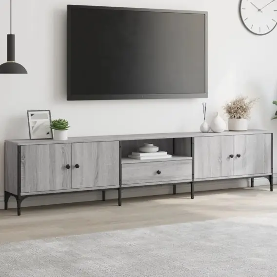 Szafka pod TV, z szufladą, szary dąb sonoma, 200x25x44 cm Lumarko! - Hurtownia wielobranżowa Lumarko Do wyczerpania zapasów