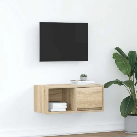 Szafka RTV Sonoma Oak 60x31x25,5 cm Drewno klejone Lumarko! Lumarko! - Hurtownia wielobranżowa Lumarko Zamów teraz