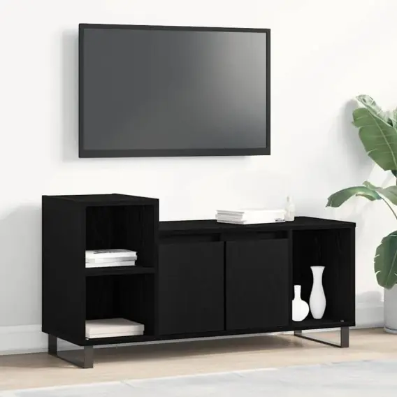 Szafka RTV Czarny Dąb 100x35x55 cm Drewno inżynieryjne Lumarko! - Hurtownia wielobranżowa Lumarko Niska cena