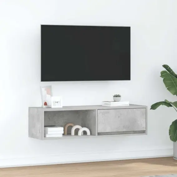 Szafka RTV Beton Szary 100x31x25,5 cm Drewno klejone Lumarko! Lumarko! - Hurtownia wielobranżowa Lumarko Ostatnie sztuki