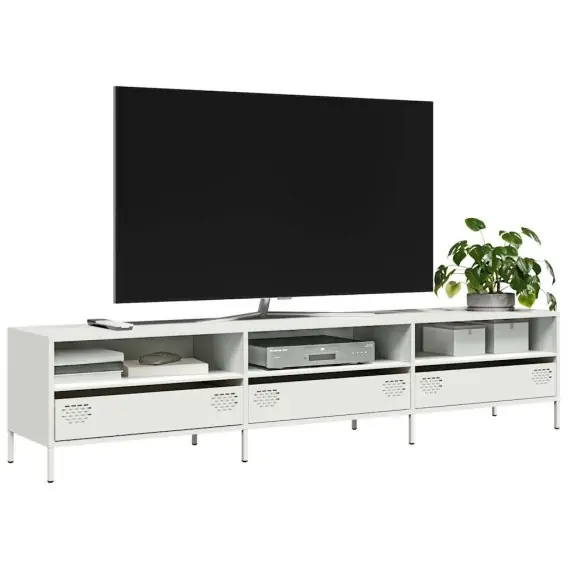 Kup online Szafka RTV, biała, 202x39x43,5 cm, stal walcowana na zimno Lumarko! - Hurtownia wielobranżowa Lumarko