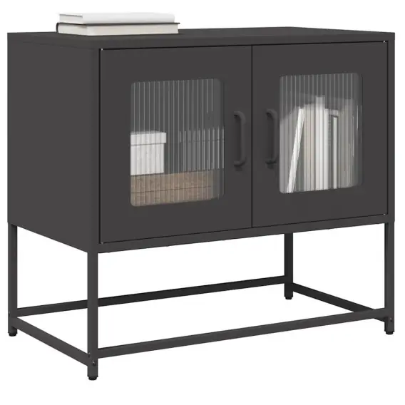 Szafka RTV, czarna, 68x39x60,5 cm, stal walcowana na zimno Lumarko! Lumarko! - Hurtownia wielobranżowa Lumarko Oferta
