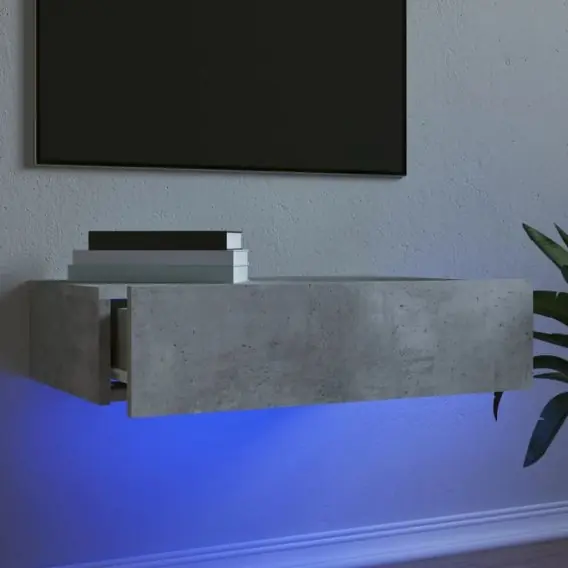 Szafka telewizyjna z LED, szarość betonu, 60x35x15,5 cm Lumarko! - Hurtownia wielobranżowa Lumarko Promocja