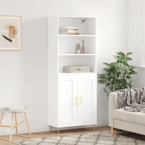 Obniżka ceny Witrynka, biała, 69,5x34x180 cm, materiał drewnopochodny Lumarko! - Hurtownia wielobranżowa Lumarko