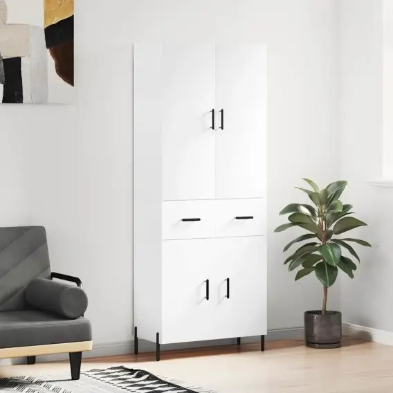Kup online Witrynka, biała, 69,5x34x180 cm, materiał drewnopochodny Lumarko! - Hurtownia wielobranżowa Lumarko