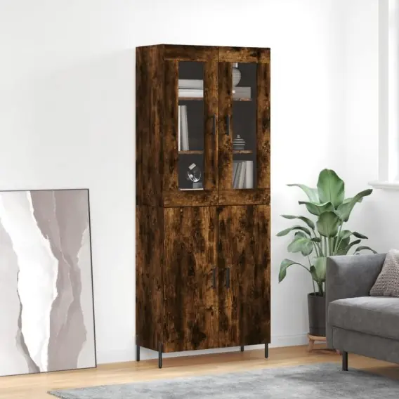 Bezpieczna płatność Witrynka przydymiony dąb 69,5x34x180 cm materiał drewnopochodny Lumarko! - Hurtownia wielobranżowa Lumarko