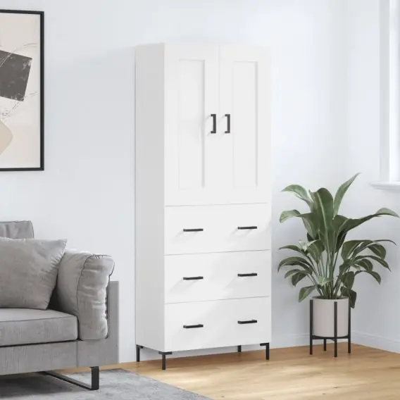 Witrynka, biała, 69,5x34x180 cm, materiał drewnopochodny Lumarko! - Hurtownia wielobranżowa Lumarko Do wyczerpania zapasów