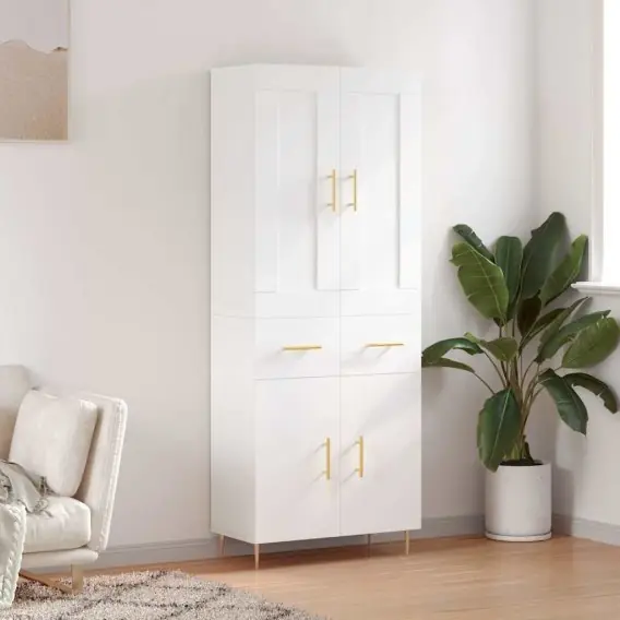 Witrynka, biała, 69,5x34x180 cm, materiał drewnopochodny Lumarko! - Hurtownia wielobranżowa Lumarko Szybka dostawa