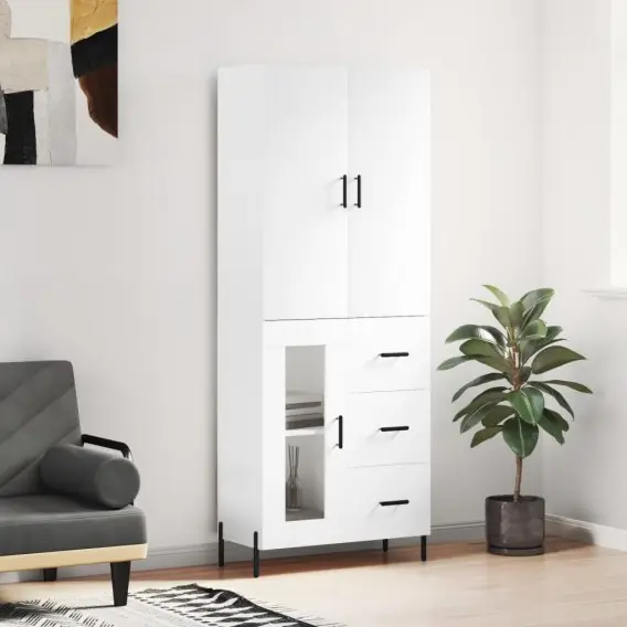 Witrynka, biała, 69,5x34x180 cm, materiał drewnopochodny Lumarko! - Hurtownia wielobranżowa Lumarko Dodaj do koszyka