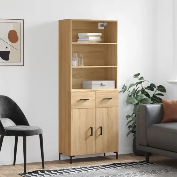 Hit sprzedaży Witrynka, dąb sonoma, 69,5x34x180 cm, materiał drewnopochodny Lumarko! - Hurtownia wielobranżowa Lumarko