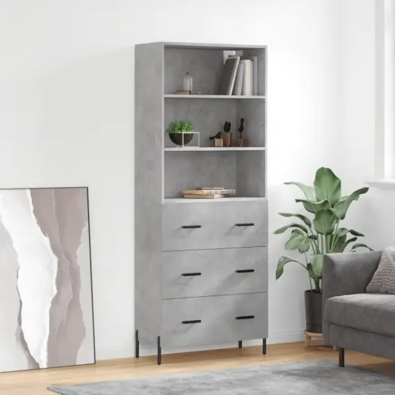 Ostatnie sztuki Witrynka, szarość betonu 69,5x34x180 cm materiał drewnopochodny Lumarko! - Hurtownia wielobranżowa Lumarko