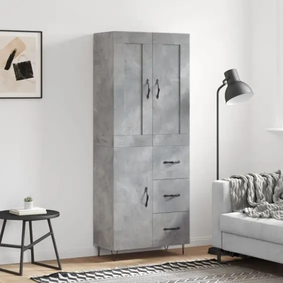 Zniżka Witrynka, szarość betonu 69,5x34x180 cm materiał drewnopochodny Lumarko! - Hurtownia wielobranżowa Lumarko