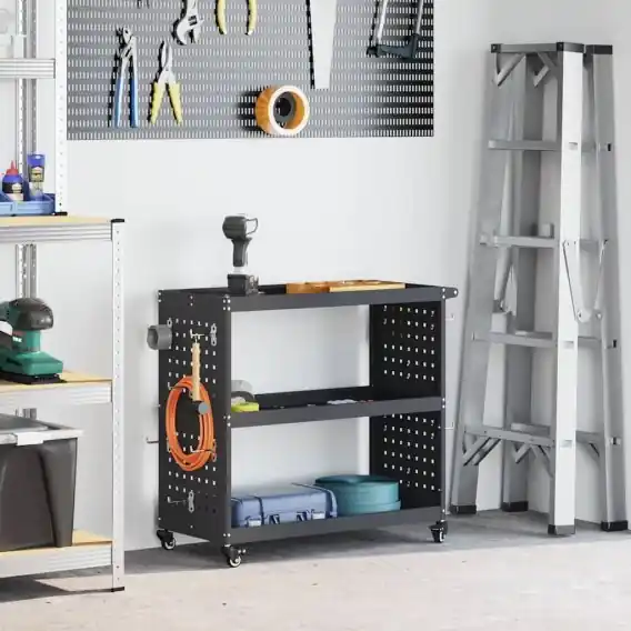 Wózek narzędziowy Antracyt 75 x 35 x 73 cm Stal zimno walcowana Lumarko! - Hurtownia wielobranżowa Lumarko Premium